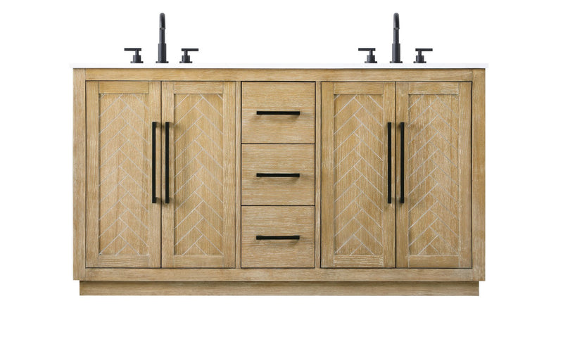 Elegant Lighting VF29060DLO Bathroom Vanity, Linen Oak