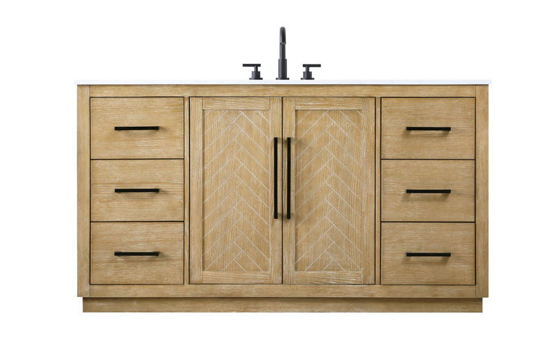 Elegant Lighting VF29060LO Bathroom Vanity, Linen Oak