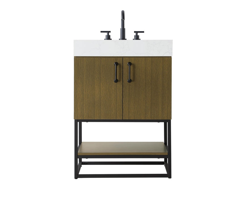 Elegant Lighting VF29224MCB Bathroom Vanity, Chestnut Brown