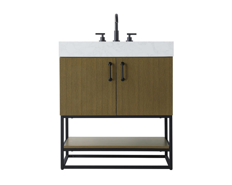 Elegant Lighting VF29230MCB Bathroom Vanity, Chestnut Brown
