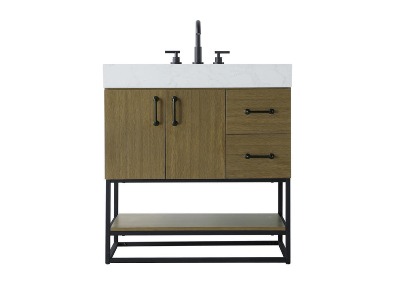 Elegant Lighting VF29232MCB Bathroom Vanity, Chestnut Brown