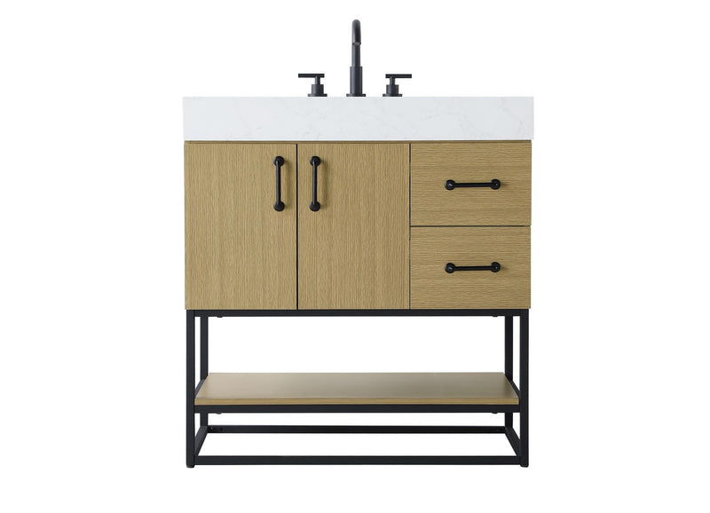 Elegant Lighting VF29232MHB Bathroom Vanity, Honey Brown
