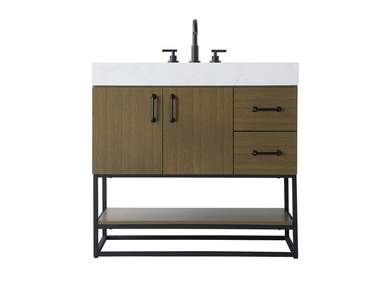 Elegant Lighting VF29236MCB Bathroom Vanity, Chestnut Brown