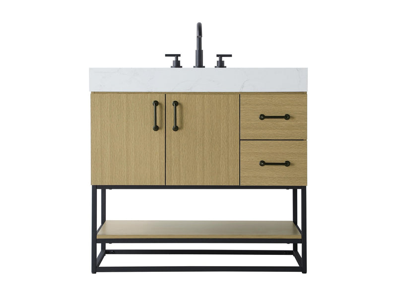 Elegant Lighting VF29236MHB Bathroom Vanity, Honey Brown