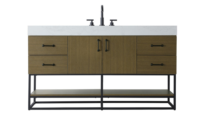 Elegant Lighting VF29260MCB Bathroom Vanity, Chestnut Brown
