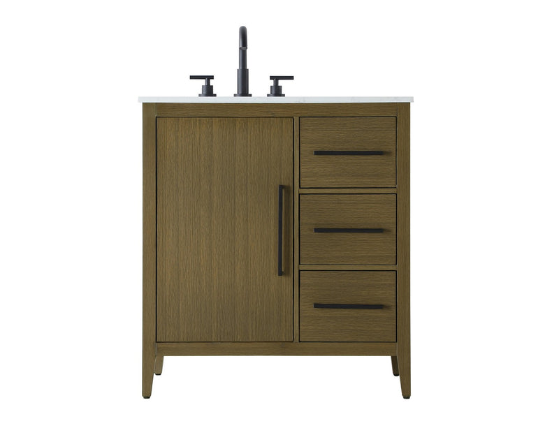Elegant Lighting VF29332MCB Bathroom Vanity, Chestnut Brown