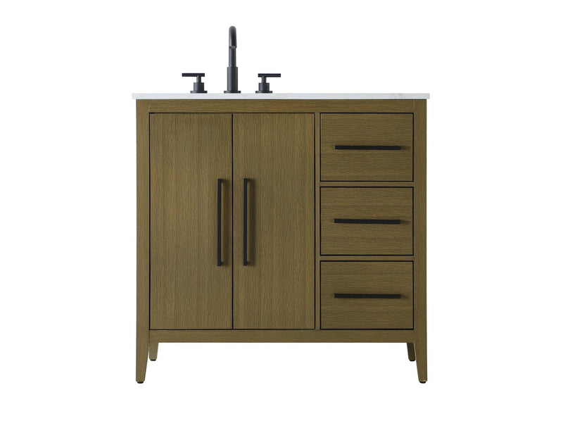 Elegant Lighting VF29336MCB Bathroom Vanity, Chestnut Brown