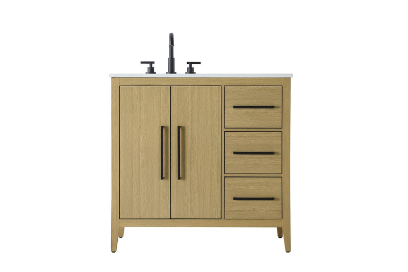 Elegant Lighting VF29336MHB Bathroom Vanity, Honey Brown
