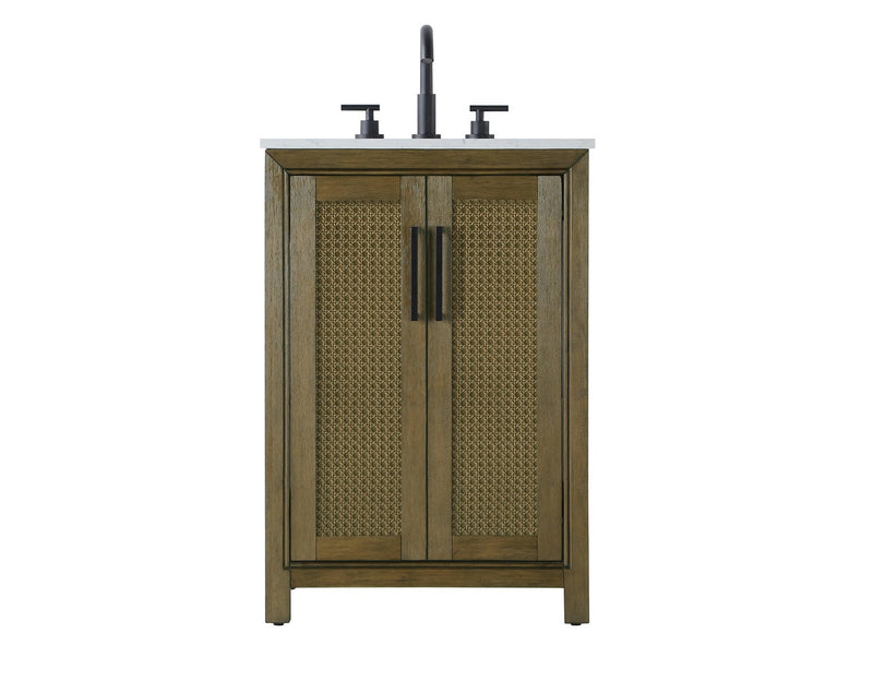 Elegant Lighting VF29524HO Bathroom Vanity, Hazel Oak