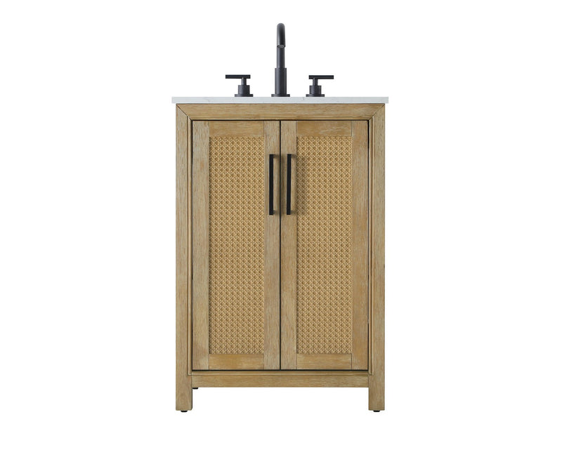Elegant Lighting VF29524LO Bathroom Vanity, Linen Oak