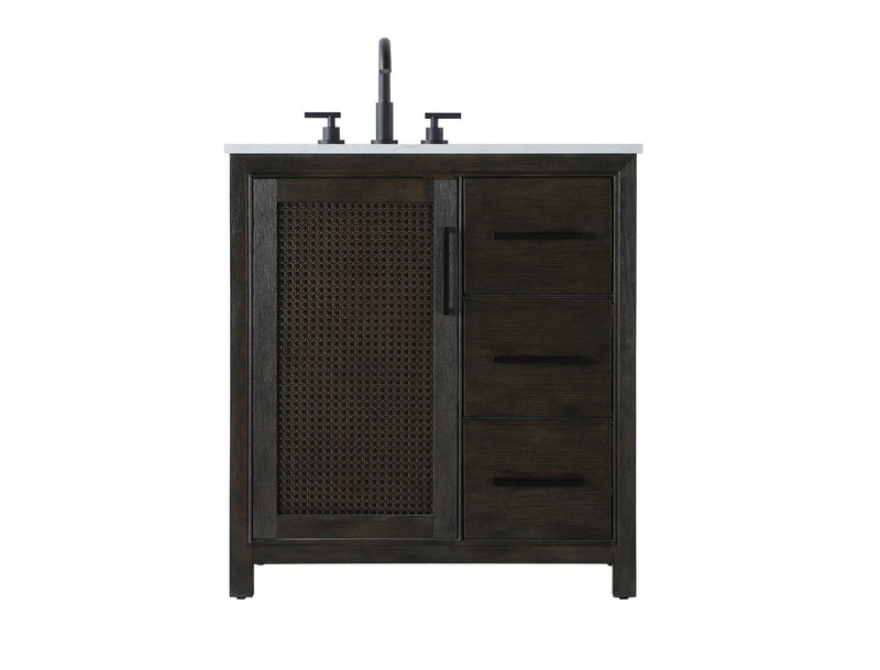 Elegant Lighting VF29532CO Bathroom Vanity, Chocolate Oak