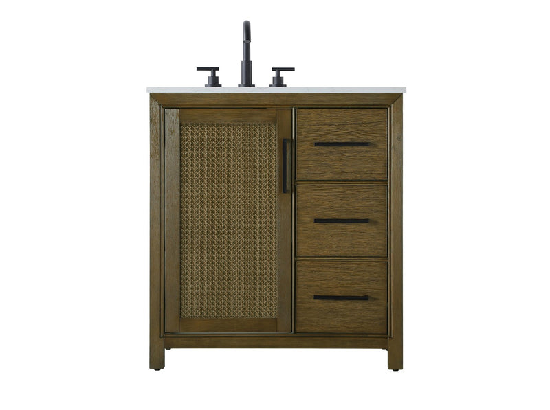 Elegant Lighting VF29532HO Bathroom Vanity, Hazel Oak