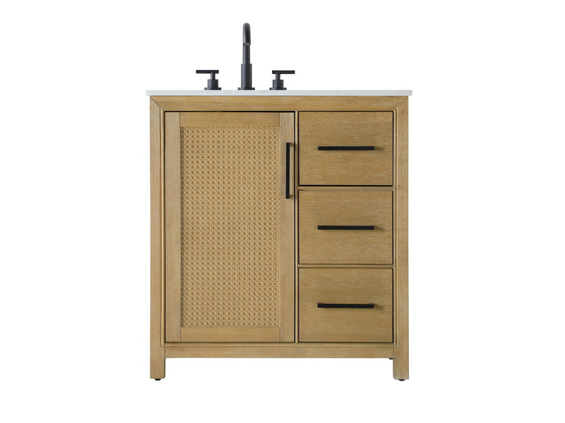 Elegant Lighting VF29532LO Bathroom Vanity, Linen Oak