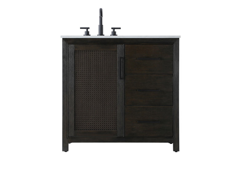 Elegant Lighting VF29536CO Bathroom Vanity, Chocolate Oak