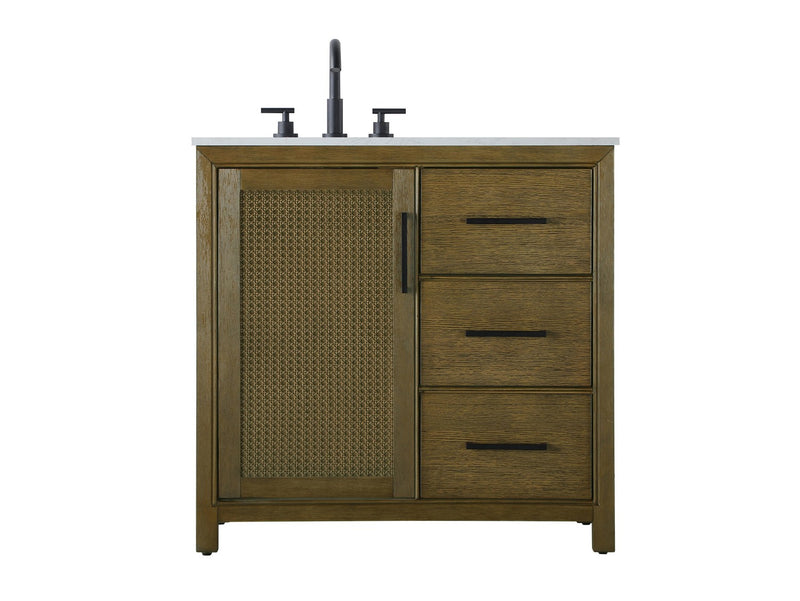 Elegant Lighting VF29536HO Bathroom Vanity, Hazel Oak
