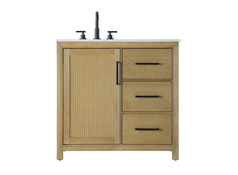 Elegant Lighting VF29536LO Bathroom Vanity, Linen Oak
