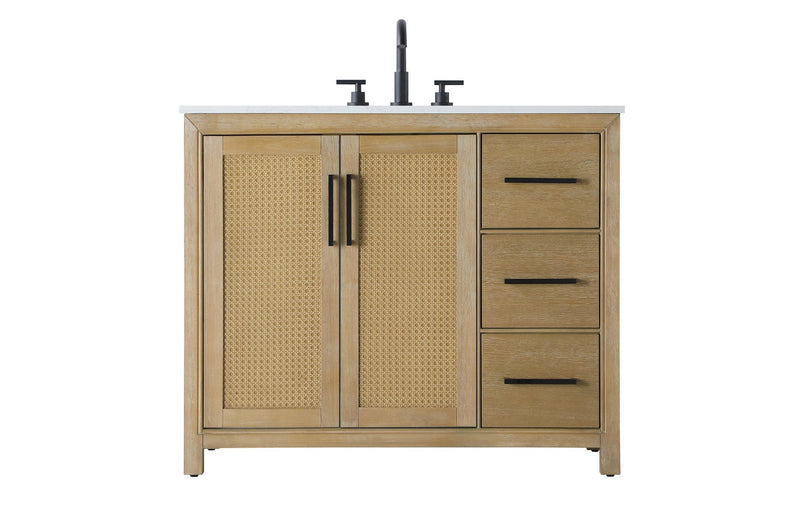 Elegant Lighting VF29542LO Bathroom Vanity, Linen Oak