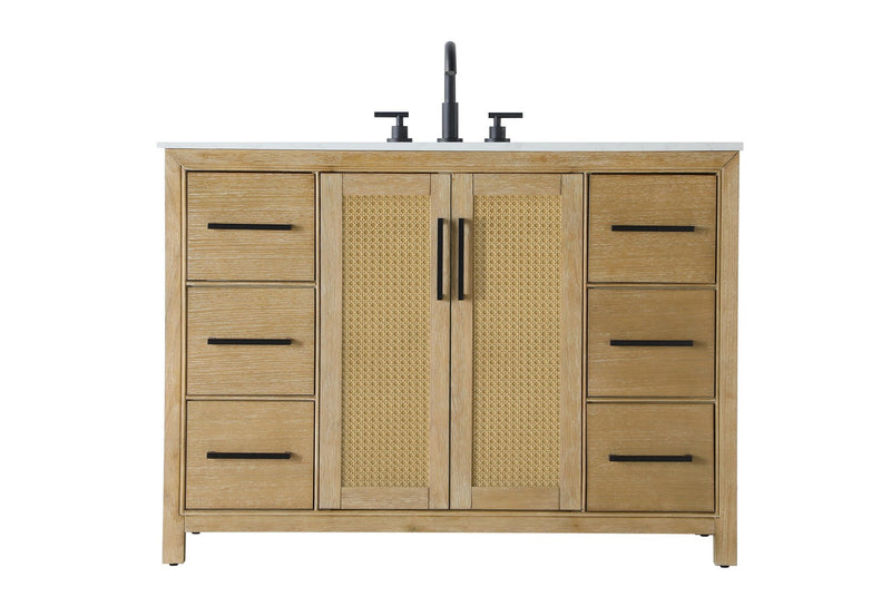 Elegant Lighting VF29548LO Bathroom Vanity, Linen Oak