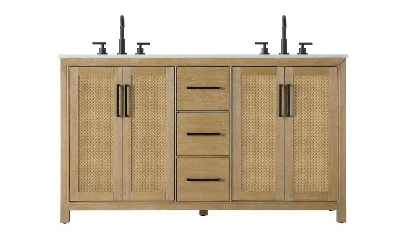 Elegant Lighting VF29560DLO Bathroom Vanity, Linen Oak