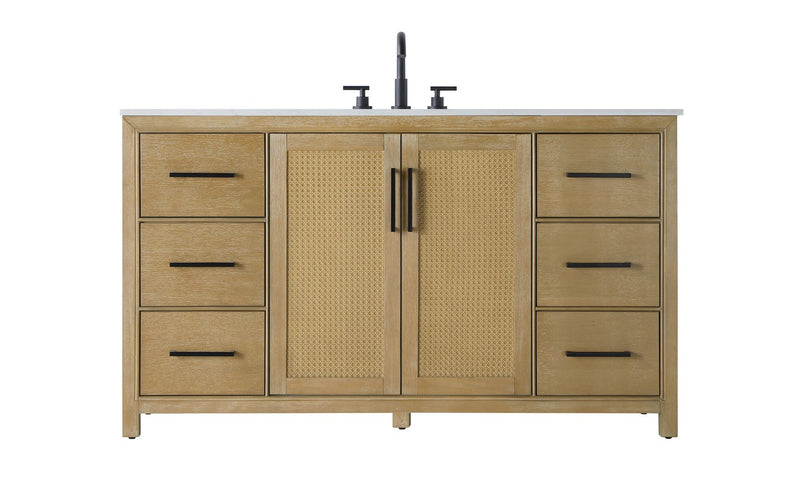 Elegant Lighting VF29560LO Bathroom Vanity, Linen Oak