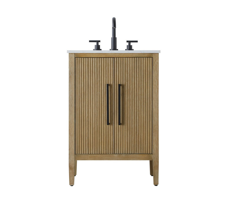 Elegant Lighting VF29624LO Bathroom Vanity, Linen Oak