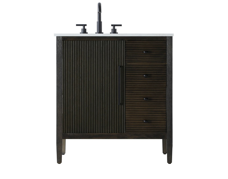 Elegant Lighting VF29632CO Bathroom Vanity, Chocolate Oak