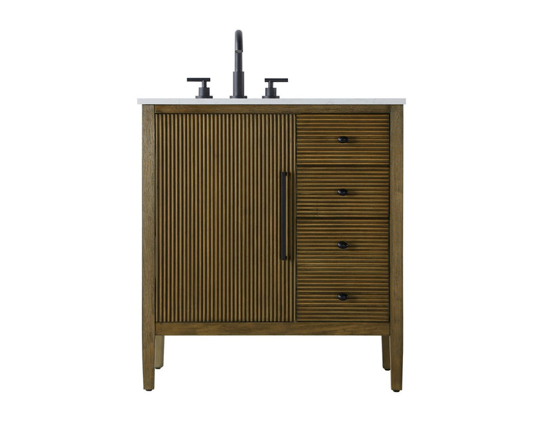 Elegant Lighting VF29632HO Bathroom Vanity, Hazel Oak