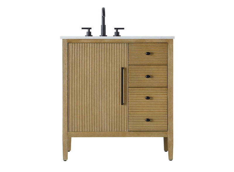 Elegant Lighting VF29632LO Bathroom Vanity, Linen Oak