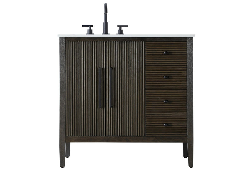 Elegant Lighting VF29636CO Bathroom Vanity, Chocolate Oak
