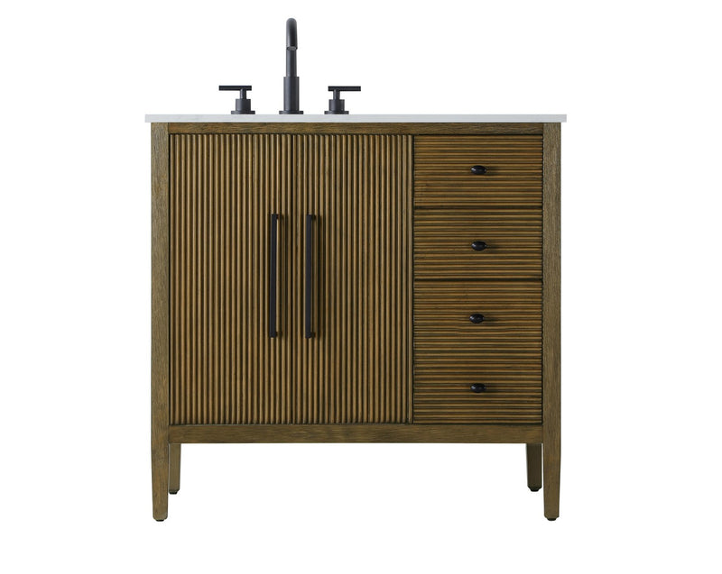 Elegant Lighting VF29636HO Bathroom Vanity, Hazel Oak