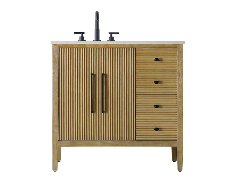Elegant Lighting VF29636LO Bathroom Vanity, Linen Oak