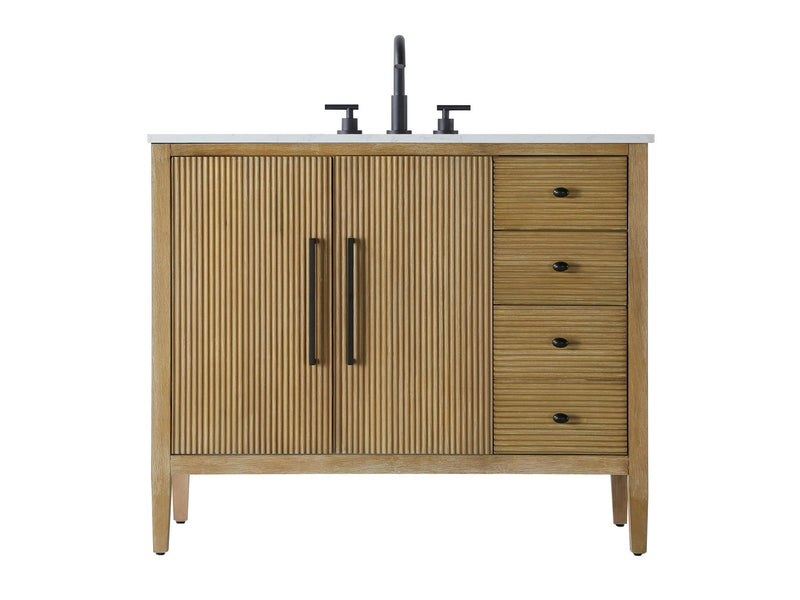 Elegant Lighting VF29642LO Bathroom Vanity, Linen Oak