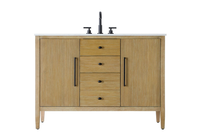 Elegant Lighting VF29648LO Bathroom Vanity, Linen Oak