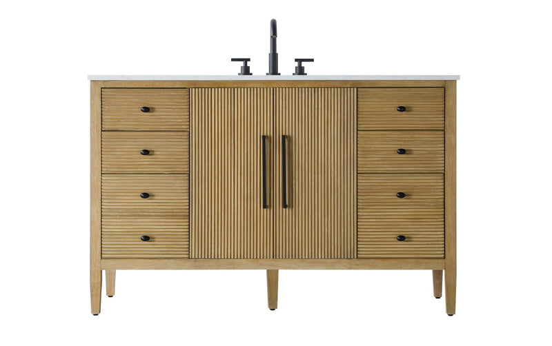 Elegant Lighting VF29654LO Bathroom Vanity, Linen Oak