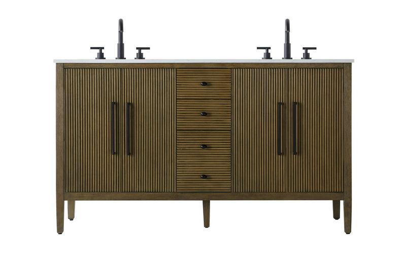 Elegant Lighting VF29660DHO Bathroom Vanity, Hazel Oak