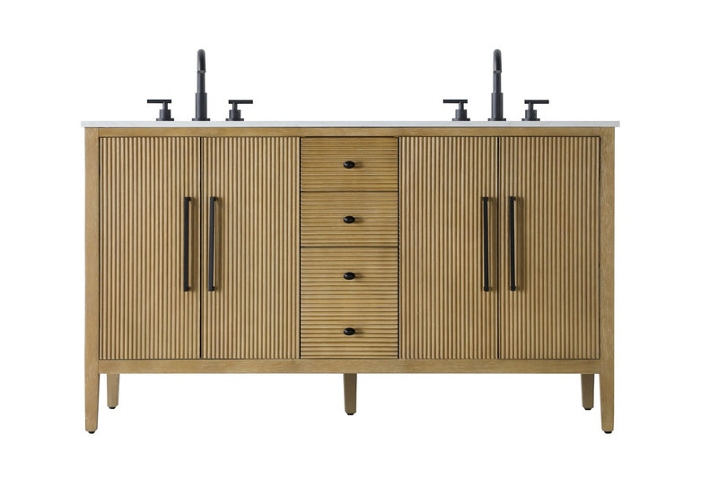 Elegant Lighting VF29660DLO Bathroom Vanity, Linen Oak