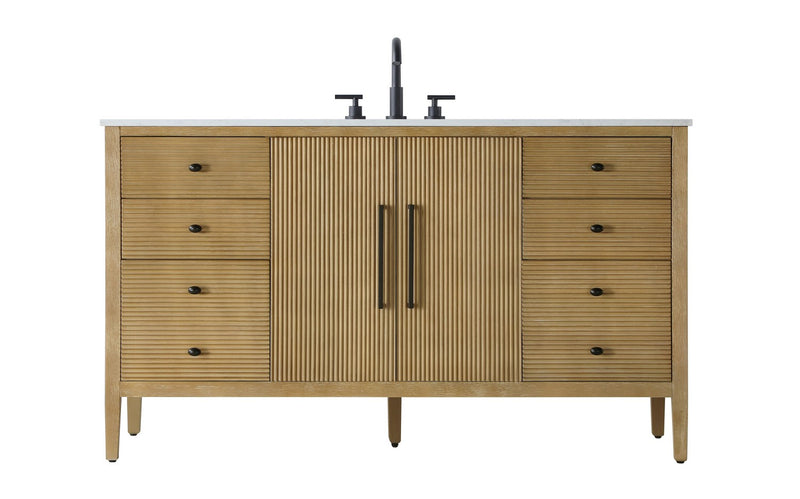 Elegant Lighting VF29660LO Bathroom Vanity, Linen Oak