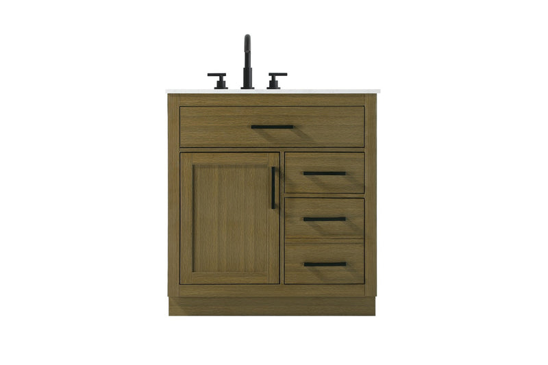 Elegant Lighting VF29732MCB Bathroom Vanity, Chestnut Brown