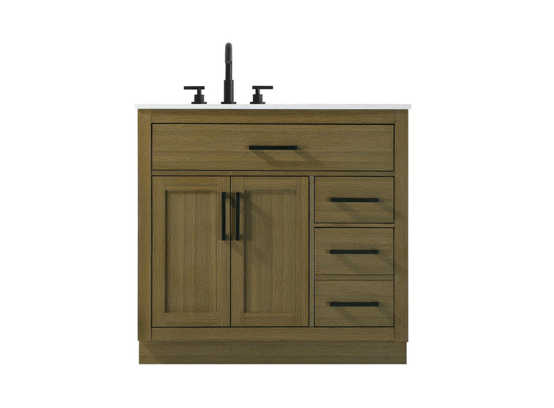 Elegant Lighting VF29736MCB Bathroom Vanity, Chestnut Brown