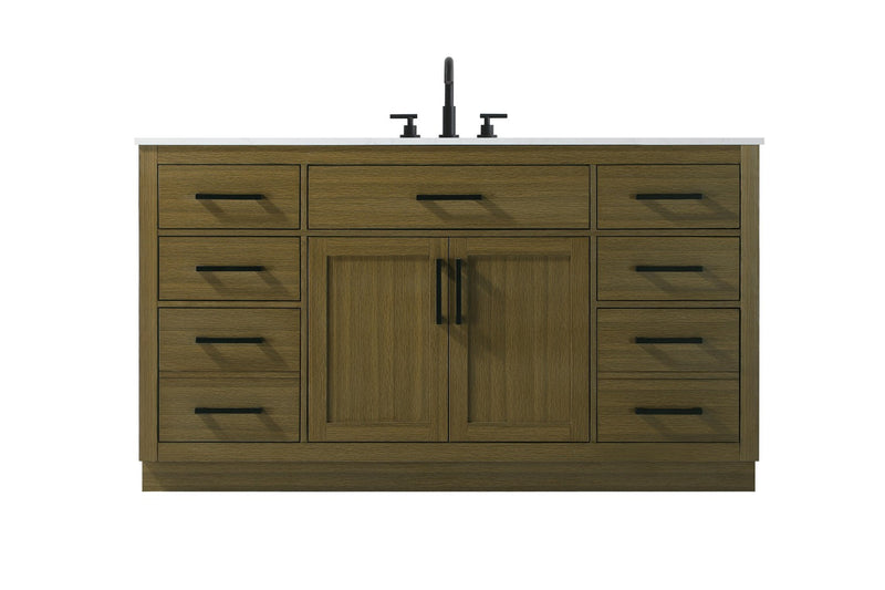 Elegant Lighting VF29760MCB Bathroom Vanity, Chestnut Brown