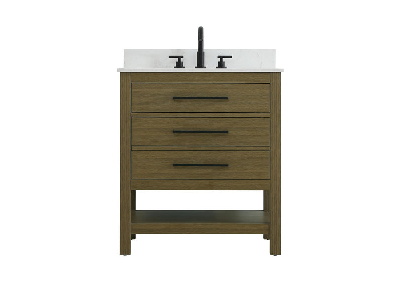 Elegant Lighting VF60530MCB-BS Bathroom Vanity, Chestnut Brown