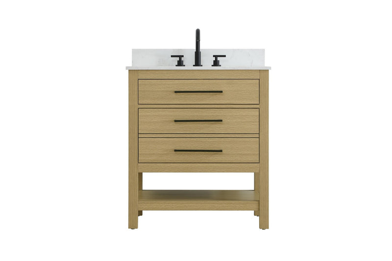 Elegant Lighting VF60530MHB-BS Bathroom Vanity, Honey Brown