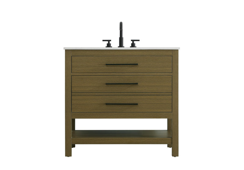 Elegant Lighting VF60536MCB Bathroom Vanity, Chestnut Brown