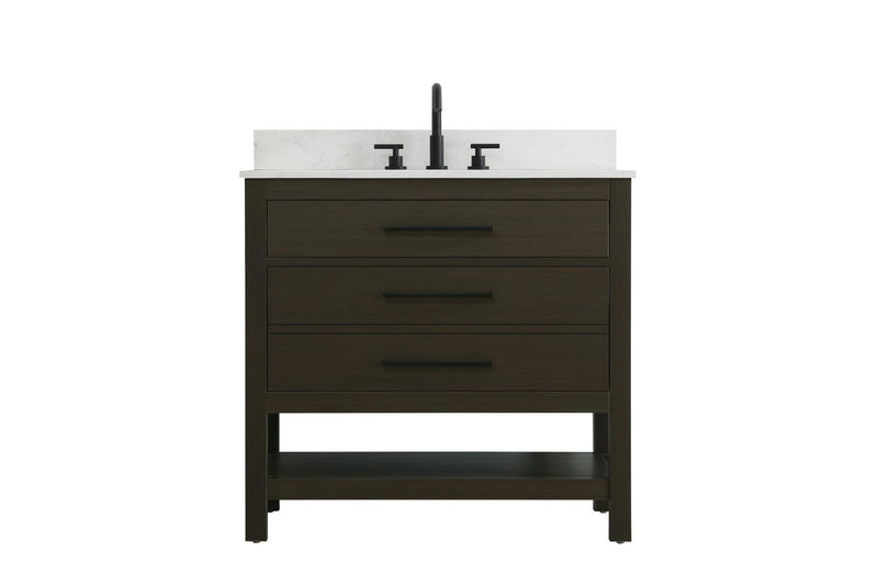 Elegant Lighting VF60536MMB-BS Bathroom Vanity, Mocha Brown