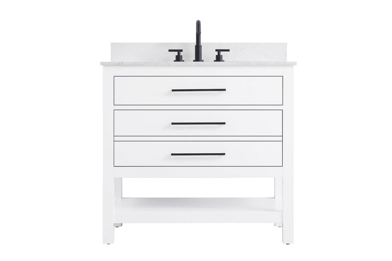 Elegant Lighting VF60536WH-BS Bathroom Vanity, White
