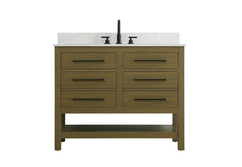 Elegant Lighting VF60542MCB-BS Bathroom Vanity, Chestnut Brown