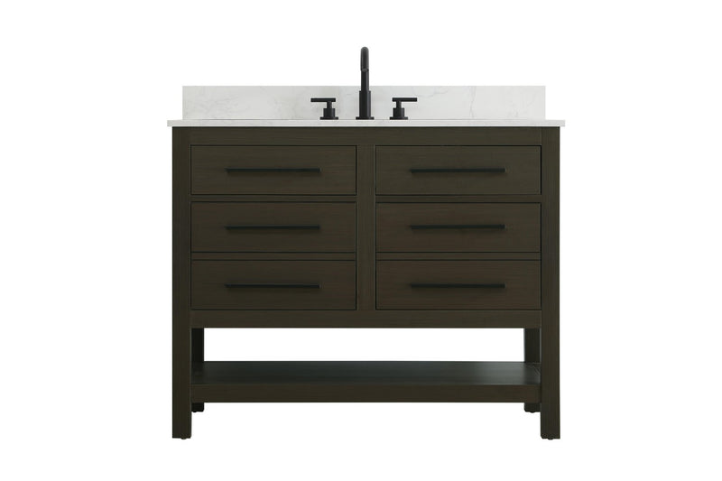 Elegant Lighting VF60542MMB-BS Bathroom Vanity, Mocha Brown