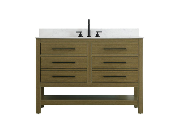 Elegant Lighting VF60548MCB-BS Bathroom Vanity, Chestnut Brown