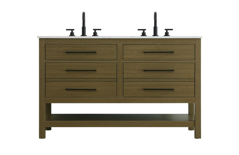 Elegant Lighting VF60554DMCB Bathroom Vanity, Chestnut Brown