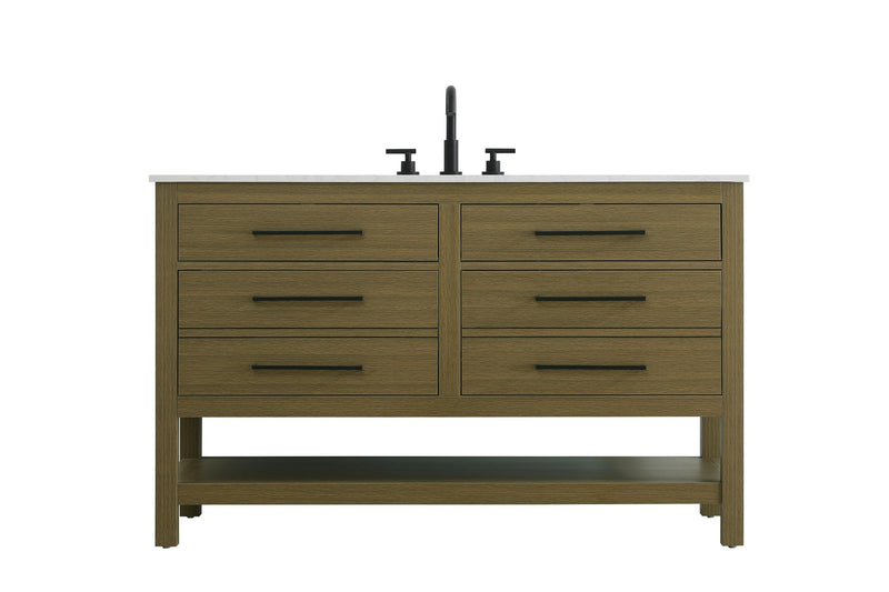 Elegant Lighting VF60554MCB Bathroom Vanity, Chestnut Brown